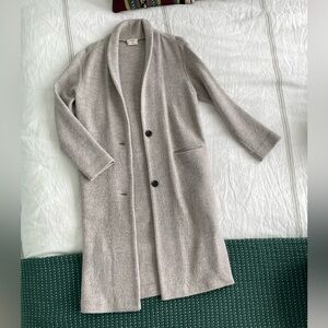 Aritzia 100% merino wool long jacket